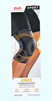 McDavid Sport Knee Compression Knit Sleeve w/ Gel Buttress And Stays Size S/M