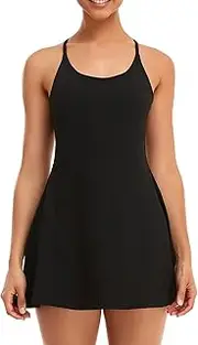 [Siyiees] Womens Tennis Dress, Workout Dress with Built-in Bra & Shorts Pockets Exercise Dress for Golf Athletic Dresses for Women