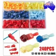 240PC T-Tap Quick Splice Crimp Terminals Kit Electrical Wire Cable Connectors AU