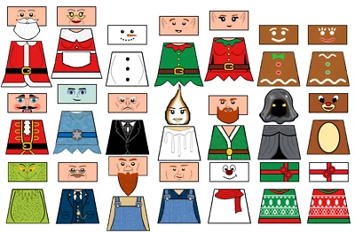 Christmas Minifigure Decal Sheet
