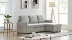 Foret 3 Seater Sofa Bed Modular Corner Pullout Lounge Storage Chaise Fabric Grey