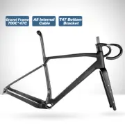 T1000 Carbon Gravel Bike Frame 700x47C Disc Brake Comfortable Geometry