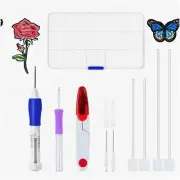StitchMaster Embroidery Pen Set - Punch Needles, Threaders, and More! Perfect fo