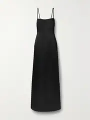 [BONDI BORN] BONDI BORN - + Net Sustain Faro Open-back Satin Maxi Dress - Black - small small Black