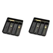 2x Madesmart 5 Compartment Cutlery Tray Kitchen Utensil Holder 33x29cm Carbon