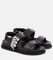 [Jimmy Choo] Jimmy Choo Verity embellished leather sandals AU 11 black