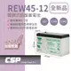 【YUASA整箱】REW45-12鉛酸電池(8顆/箱) 12V45W 不斷電系統UPS POS系統機器 替代NP7-12