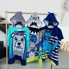 Baby Hooded Bath Towel Cartoon Hooded Baby Bathrobe Beach Children's Cloak L Set