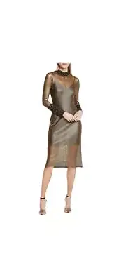 Sass & Bide Forbidden Games Gold/Black Sheer Dress - 16