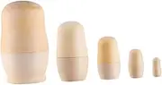 COMNESTBI 1Set Wooden Stacking Dolls Unfinished Nesting Dolls for DIY Crafting Tabletop Ornaments Wooden Material Creative Stacking