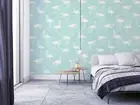 3D Flamingo Blue Pattern Self-adhesive Removeable Wallpaper Wall Mural