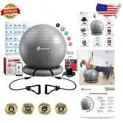 Durable 65cm Stability Ball Chair - Perfect for Core, Balance & Back Pain Relief