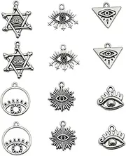 [TEHAUX] Diy Jewelry Charms Set 60pcs Pendant Alloy Charm Beads for Necklace Bracelet Keychain