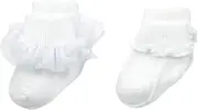 Jefferies Socks Baby-Girls Ruffle and Ripple Edge Turn Cuff 2 Pair Pack