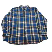 Polo Ralph Lauren Performance Flannel Shirt Mens 3XB Big Tall Navy Blue Plaid