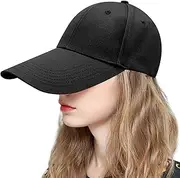 [Hemore] Long Bill Baseball Caps, Sun Protection Baseball Cap with Long Brim, Breathable Cotton Long Bill Fishing Hat for Travel Hiking