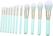 Healeved 12pcs Makeup Brushes with Labels Wooden Mint Green Makeup Brushes Makeup Brush Make up Bamboo