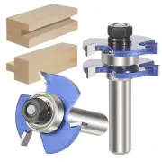 Tongue and Groove Router Bit Set, 1/2 Inch Shank 2PCS Wood Router Bits Kit, 3 Te