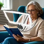 10X Magnifying Glass with 50LED Light,Hand Free Magnifying lamp with Flexible Gooseneck Seniors Reading Magnifier for Knitting Embroidery Repair