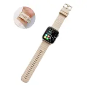 Nevenka Silicone Wave Pattern Watch Band Compatible with Apple Watch- Beige