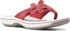 Clarks Women's Brinkley Flora Flip Flop Sandals, Red Synthetic Size 6M