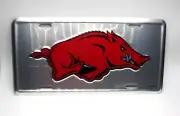 Licensed ARKANSAS RAZORBACKS 3D EMBOSSED METAL CAR NOVELTY LICENSE PLATE