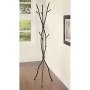 Metal Tree Branch Style Coat Rack with Multiple Hooks in Black