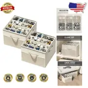 Adjustable Shoe Storage Bins - Dustproof & Stackable for Closet Organization