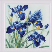 StitchMaster 2102: Blue Iris Bliss Cross Stitch Kit - Create Your Own Masterpiec