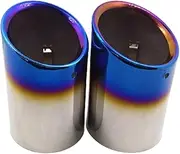 Stainless Steel Tail Throat Car Exhaust Muffler Tube Exhaust tip Deafener Compatible For BMW X1 F48 2016 2017 2018 2019 Accessories 2pcs(Black)