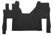 Black with White Eco Leather Floor Mats for Ford F-Max 2018+ trucks LeftHDrive