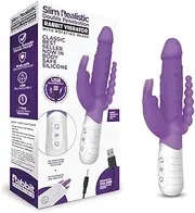 Rouge Rabbit Essentials Rechargeable Slim Double Penetration Rabbit, Hot Purple
