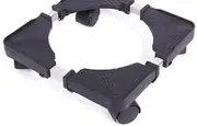 SINJEUN Pack of 2 CPU Stands, 22-35 x 42-55 x 7 cm Mobile PC Stand with Wheels, Adjustable CPU Holder, Black for Desktop Computer and Office