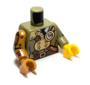 Lego - Minifigure Torso - Green Gold Brown, Steampunk