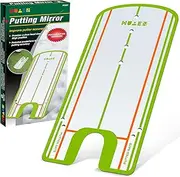 HUAEN Golf Putting Alignment Mirror,Portable Golf Putting Training Aid,for Golf Putting Practice for Beginners Effective Putting Aid and Golf Trainer,Golf Putting Mirror Size 12”L x 6”W