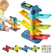 Toddler Car Track - Motor Skills Vehicle Toy - Motor Skills Interactive Early Learning Playset Ramp for Boys Kids Toddler Age Over 3