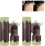 Hairline Powder Stick, 2Pcs Hair Shading Sponge Pen, Hairline Shadow Powder, Waterproof Hair Root Touch Up for Gray Hair Coverage, Hair Touch-Up (Brown)