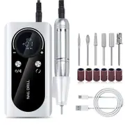 Beakey 45000 RPM Cordless Nail Drill Kit Rechargeable for Acrylic Gel Nails-White