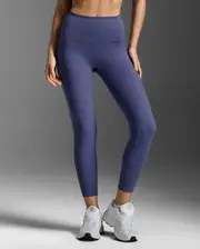 Form Stash Hi-Rise Compression 7/8 Tights with Pockets, 2XU, XS, Future Dusk/Future Dusk, Female