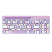 Catzon Joyroom Colorful Bluetooth Keyboard Portable Compact Bluetooth Wireless Keyboard-Purple