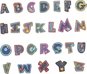 JEWEDECO 26pcs Iron Embroidered Alphabet Patches Colorful Felt Letter Patches for Jeans Jackets and DIY Clothing Repair for Creative Decoration