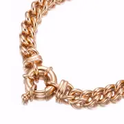 18ct Heavy Rose Gold Plated Euro Chain Bracelet with Bolt Clasp - USA Made