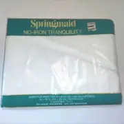 Queen Springmaid White Flat Sheet NOS