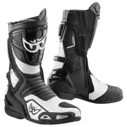 Donington Black White Motorcycle Boots