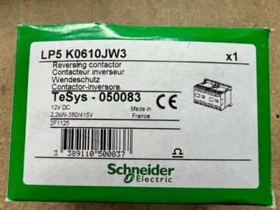 TELEMECANIQUE SQUARE D LP5 K0601JW3 12VDC 2.2KW REVERSING CONTACTOR