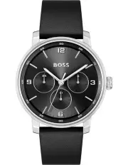 [BOSS] Contender Leather Watch in Black