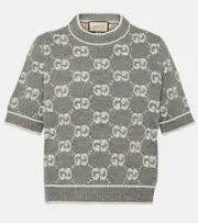 [Gucci] Gucci GG jacquard wool top AU 8 grey