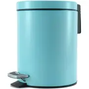 SOGA 7L Modern Foot Pedal Trash Bin Waste Kitchen Bathroom Stainless Steel Round Blue