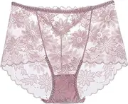 [Franterd] Plus Size Underwear for Women High Waist Panties Full Coverage Daisy Floral Lace Briefs Cheeky Hipster Bikini Panty