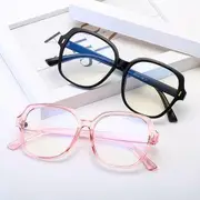 Blue-Light Blocking Square Glasses Transparent Green Frame - One Size